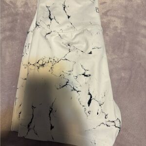 BuffBunny White Marble Bike Shorts